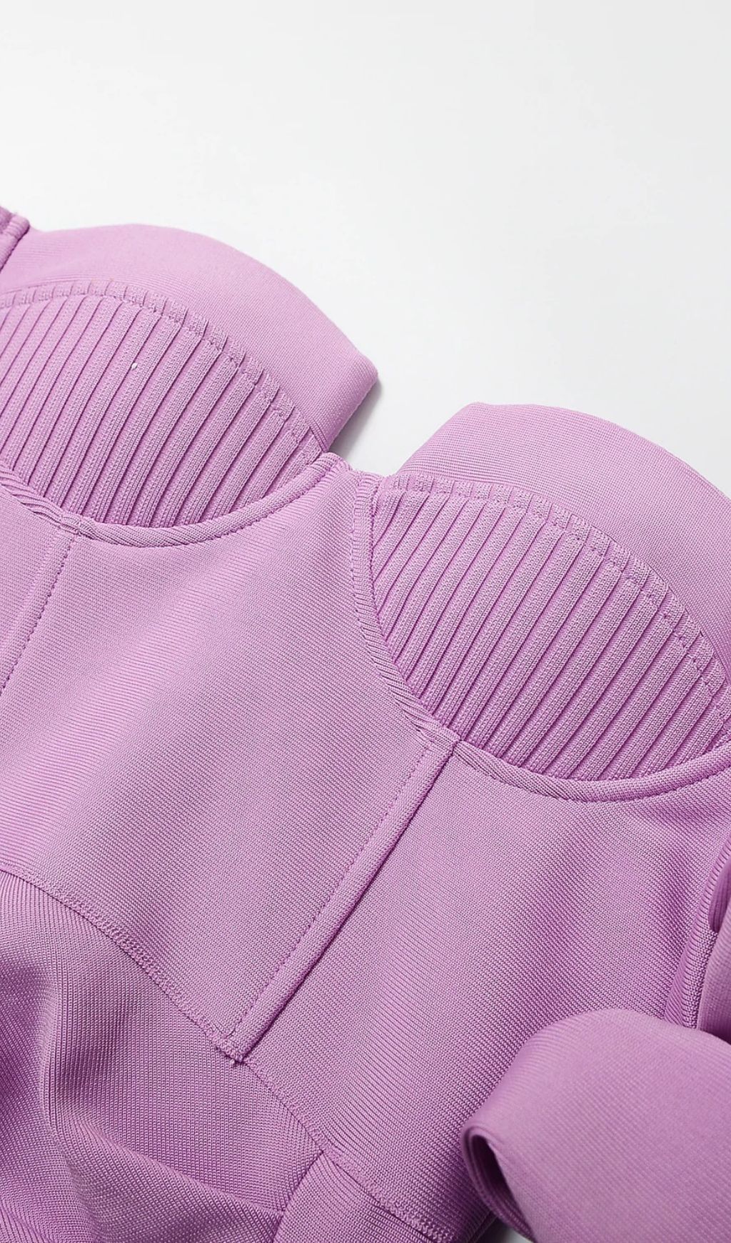 Strapless Draped Sleeve Slits Bandage In Purple Prom Dress