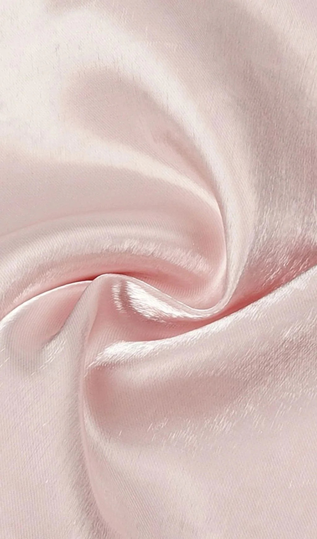 Vestido de fiesta rosa sin tirantes de satén con mangas abullonadas