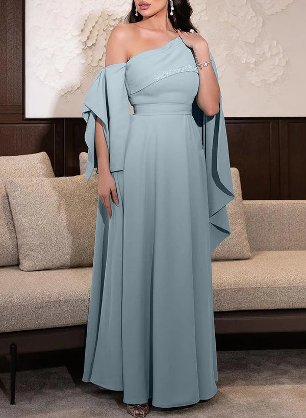 Sheath One Shoulder Floor-Length Mother Of The Bride Dresses