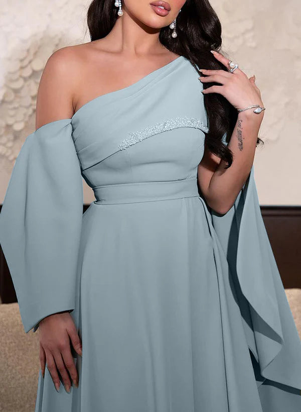 Sheath One Shoulder Floor-Length Mother Of The Bride Dresses