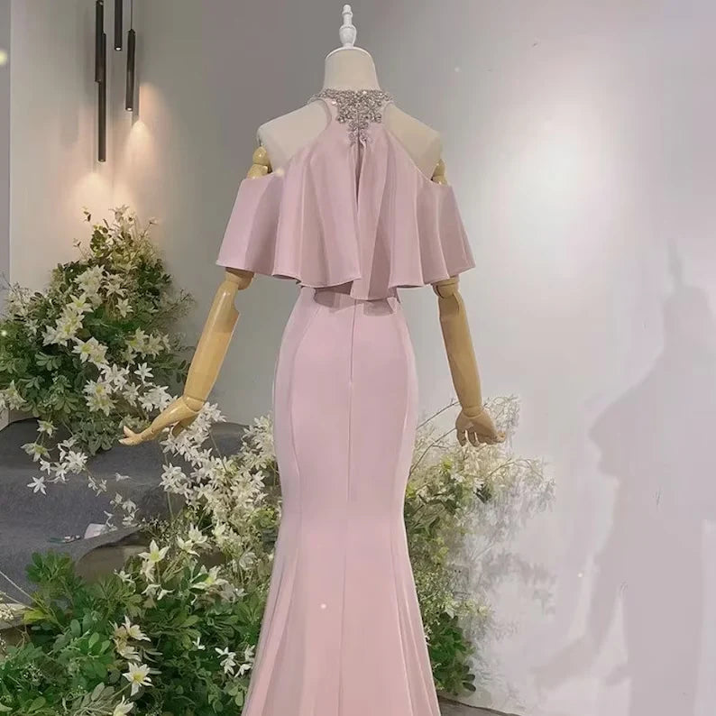 Vintage Off The Shoulder Long Mermaid Prom Dress