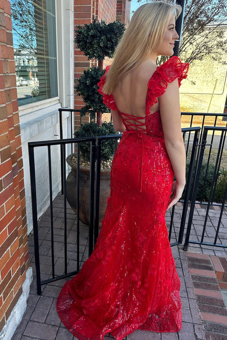Sweetheart Fly Sleeve Long Prom Dress With Applique