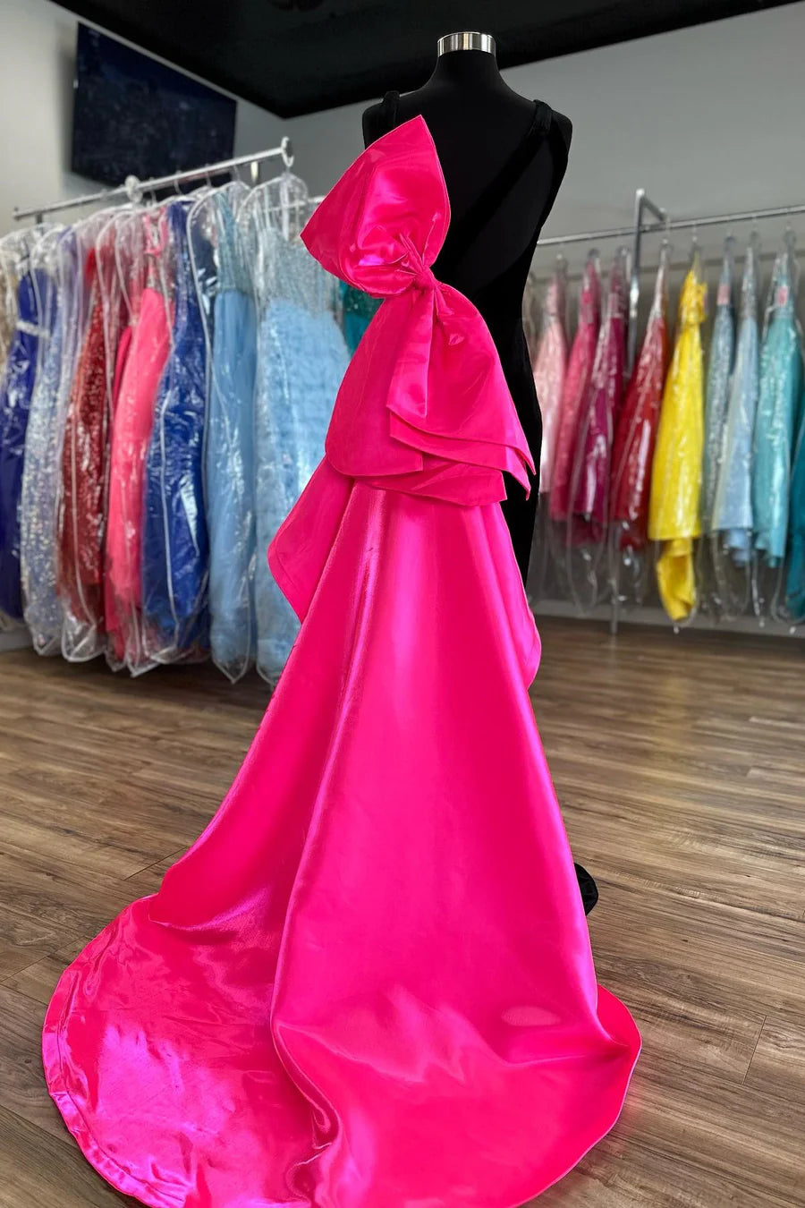 Velvet Bow-Back Mermaid Prom dress with Slit