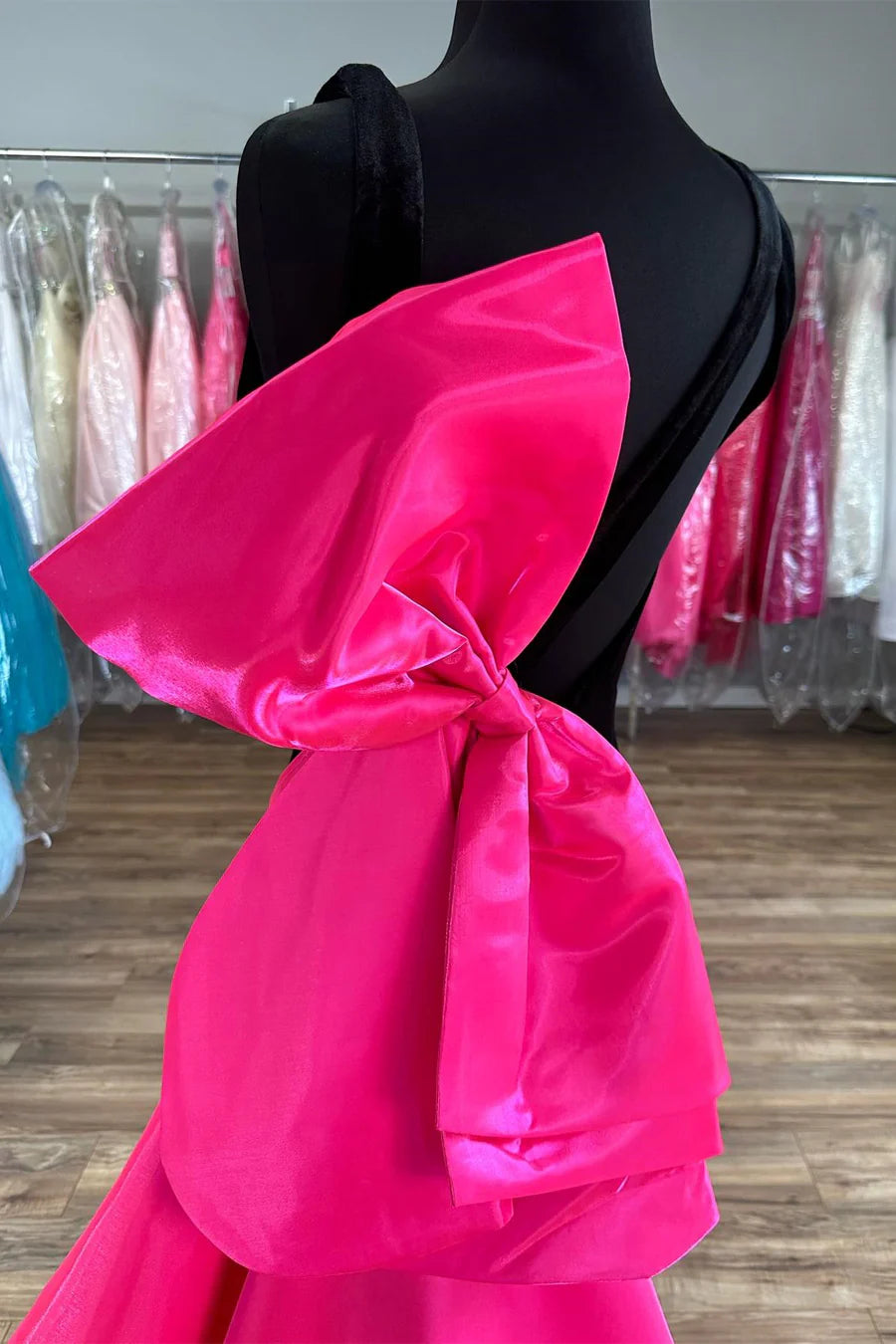 Velvet Bow-Back Mermaid Prom dress with Slit