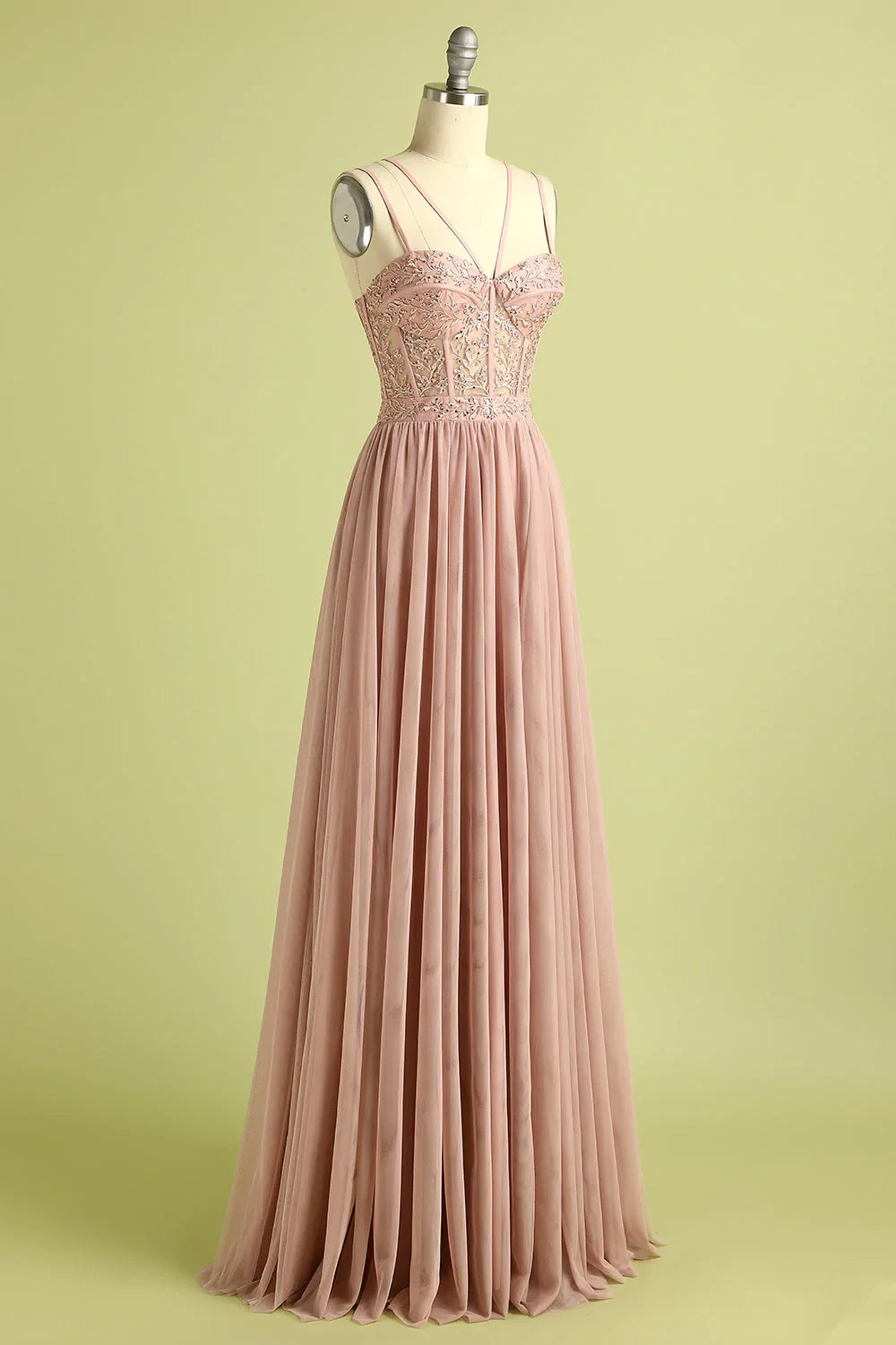 Spaghetti Straps Prom Dress With Split Front