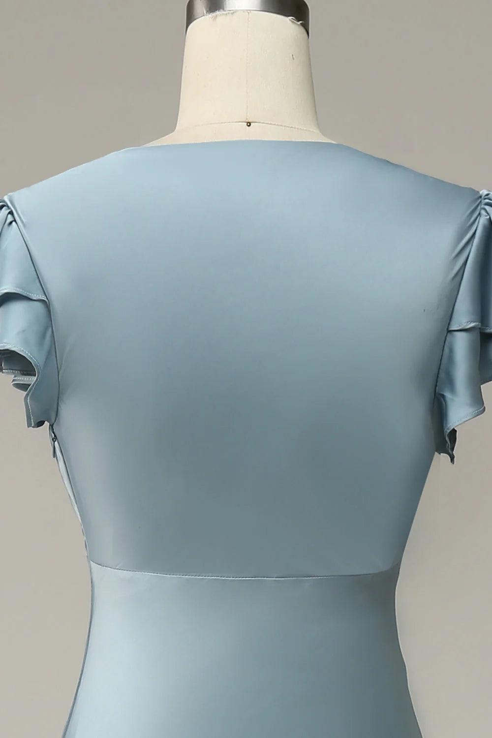 Satin Simple Prom Dress With Ruffles