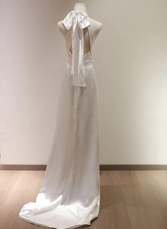 Vestidos formales de mujer Weitese, vestidos de novia ligeros con cuello halter blanco, vestidos de novia con cola de pez, vestidos de noche, tiendas de vestidos de fiesta 