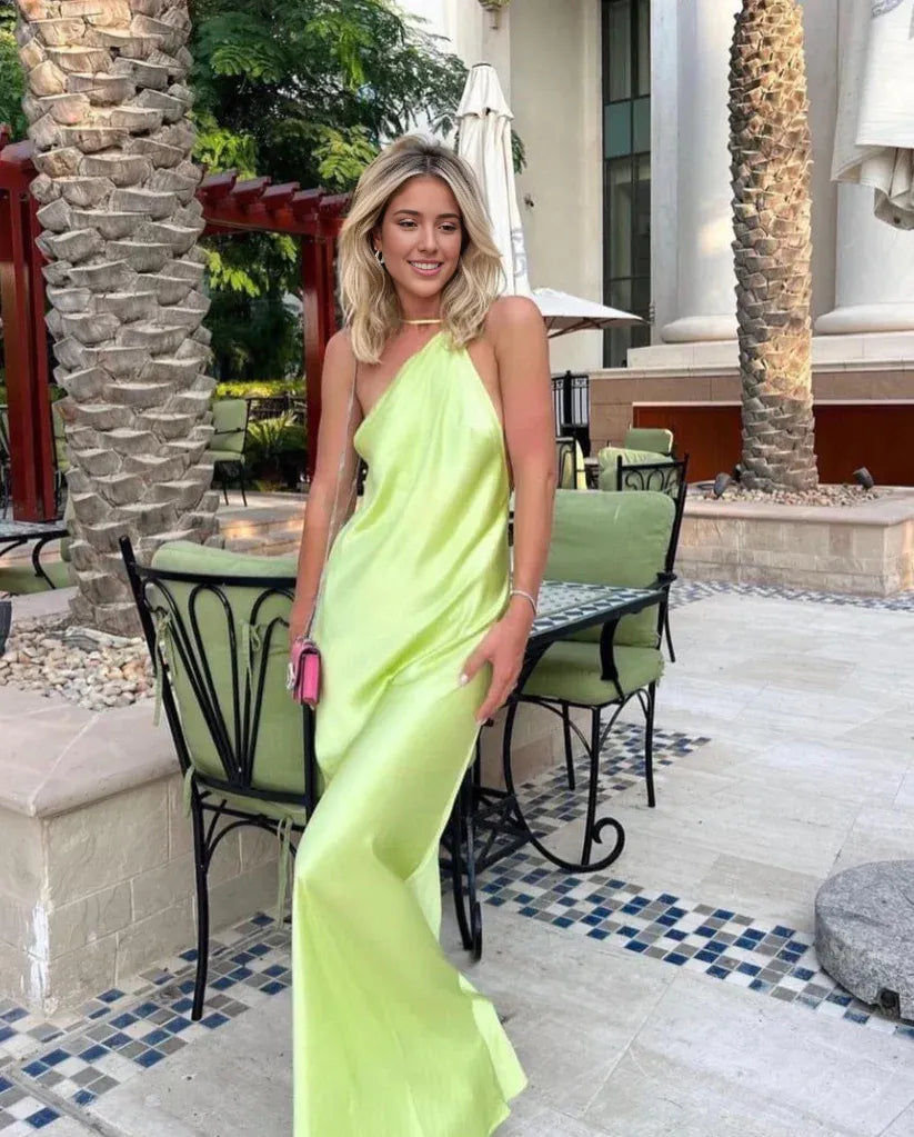 Weitese Formal Wear Dresses Sage Green Halter Backless Party Dress Simple Wedding Guest Dress Prom Dresses Shops Formal Women's Dresses