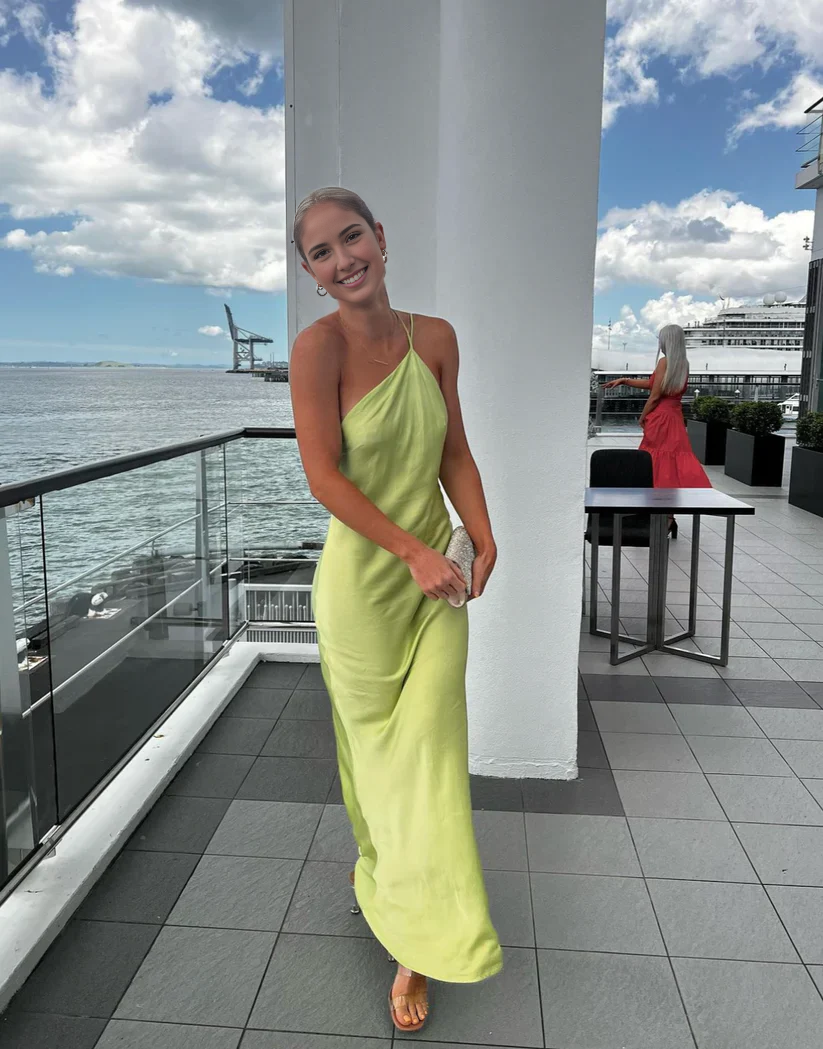 Weitese Formal Wear Dresses Sage Green Halter Backless Party Dress Simple Wedding Guest Dress Prom Dresses Shops Formal Women's Dresses