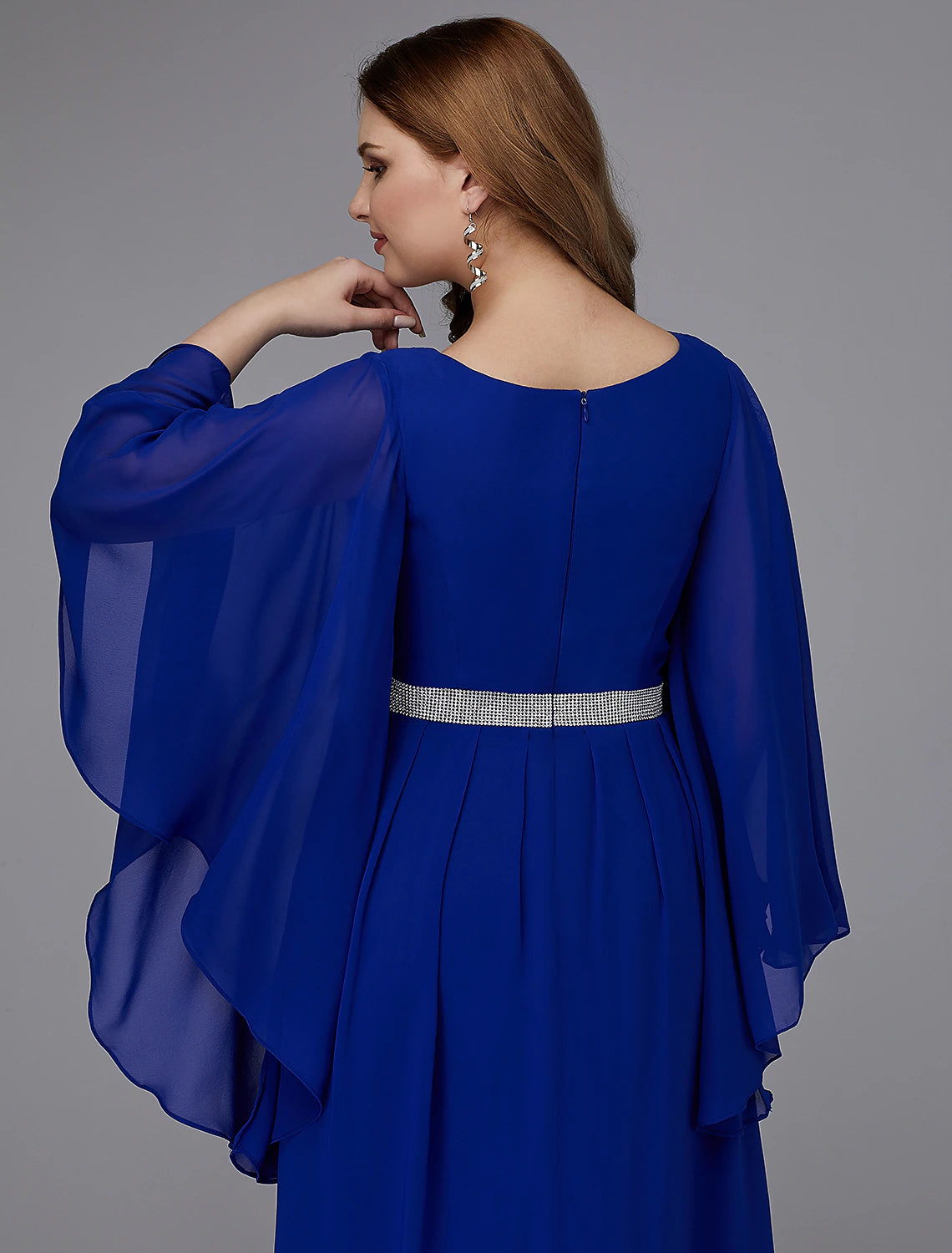 Weitese A-Line plus size evening dress in a full shot.