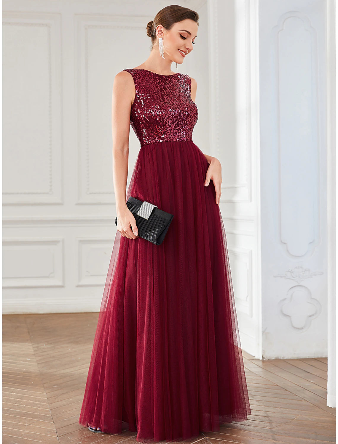 Full view of the Weitese A-Line Sparkle & Shine Dress.