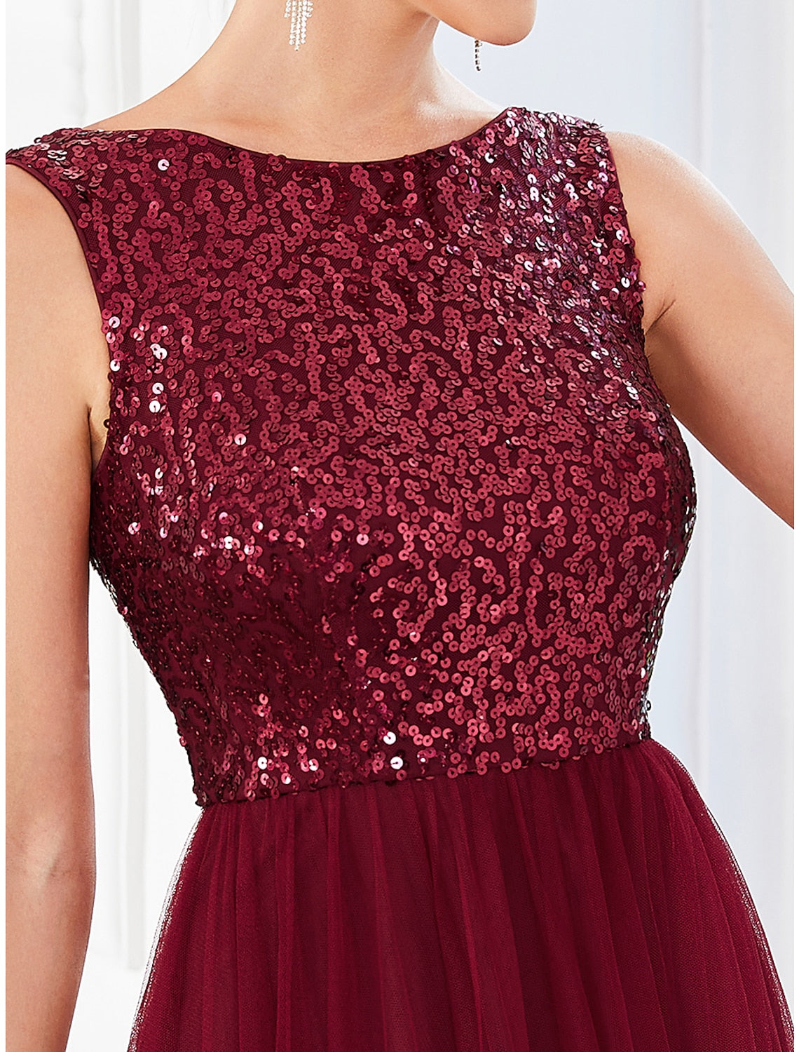 Back view of the Weitese A-Line Sparkle & Shine Dress.