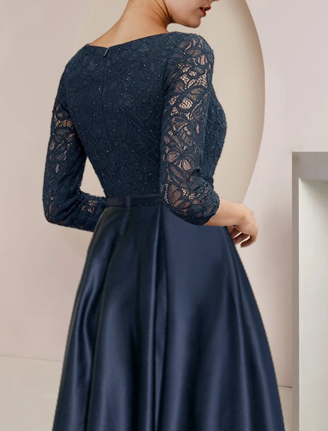 Full view of the Weitese elegant A-Line dress, suitable for formal occasions.