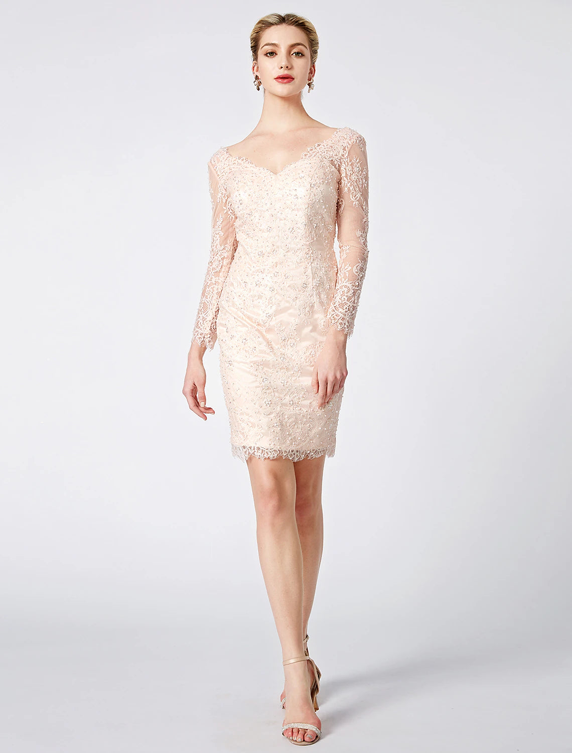 Back view of the pastel ball gown, showcasing the low back design and full skirt.