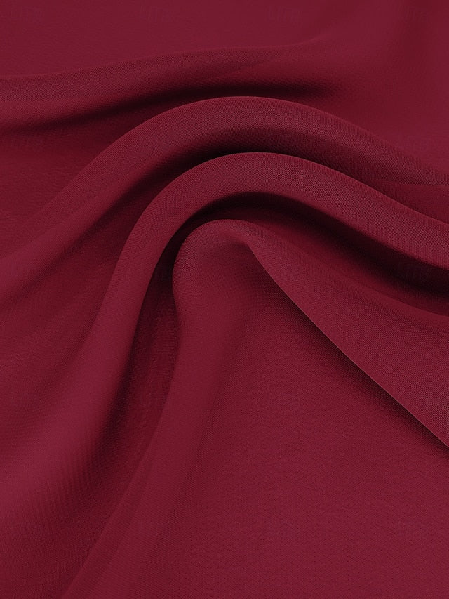 Weitese Dress A-Line Dress Elegant Bateau Neck Ankle Length Chiffon Short Sleeve With Solid Color Mother of the Bride Dress