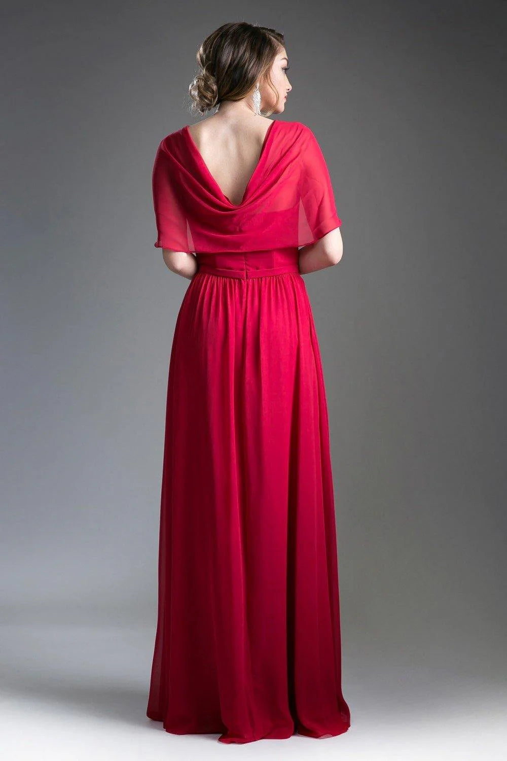 Weitese Dress A-Line/Princess Cap Sleeve Mother of the Bride Dress Floor-Length Ruched/Pleats Prom Dress