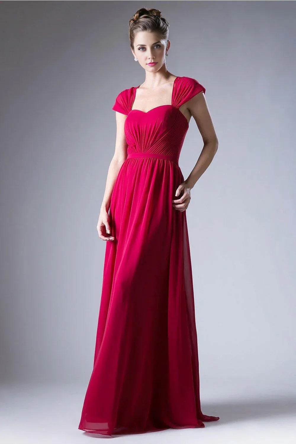 Weitese Dress A-Line/Princess Cap Sleeve Mother of the Bride Dress Floor-Length Ruched/Pleats Prom Dress