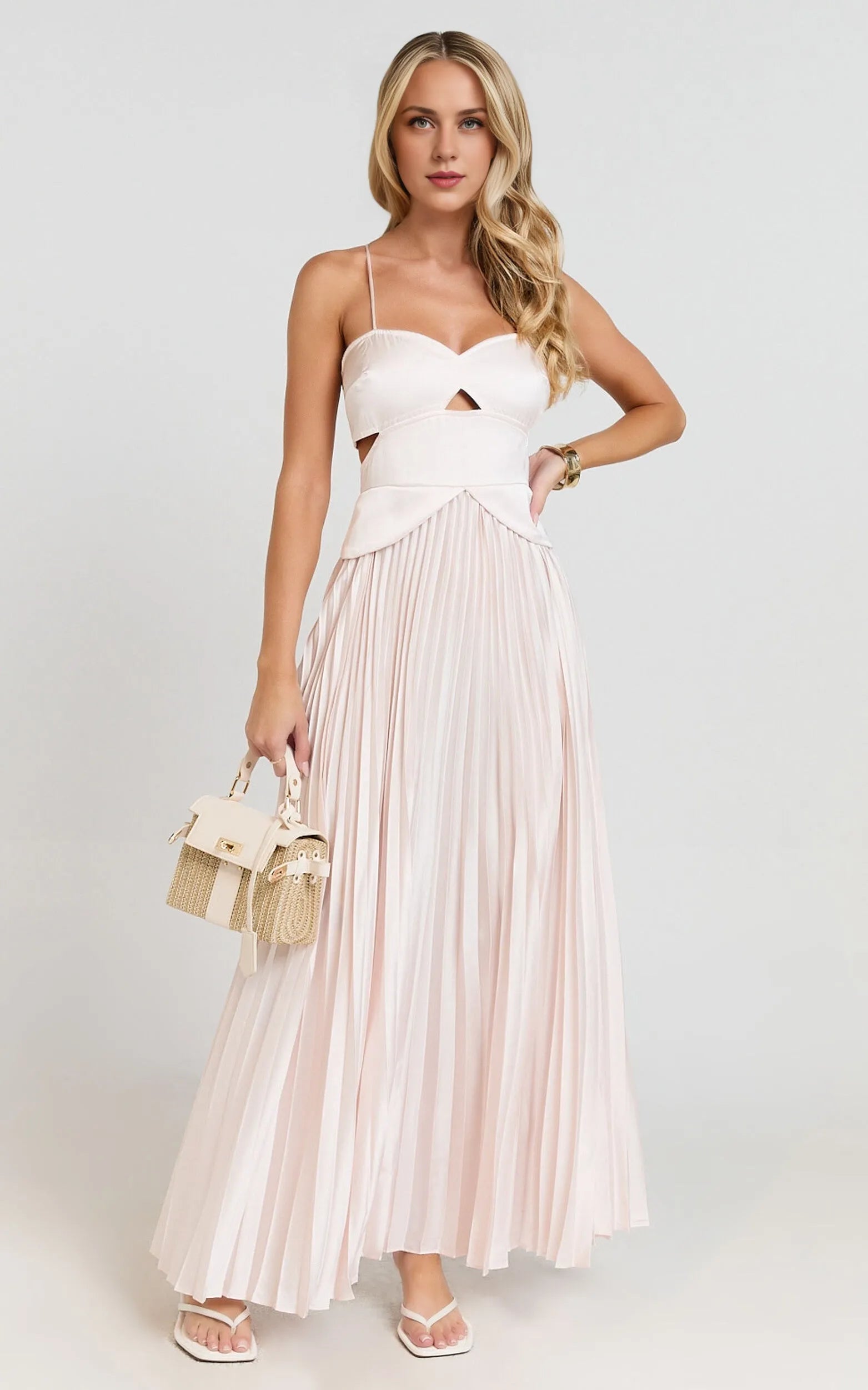 Weitese Dress A-Line Sweetheart Cut Out Pleated Dress Lemon Spaghetti Straps Backless Lace Up Evening Dress