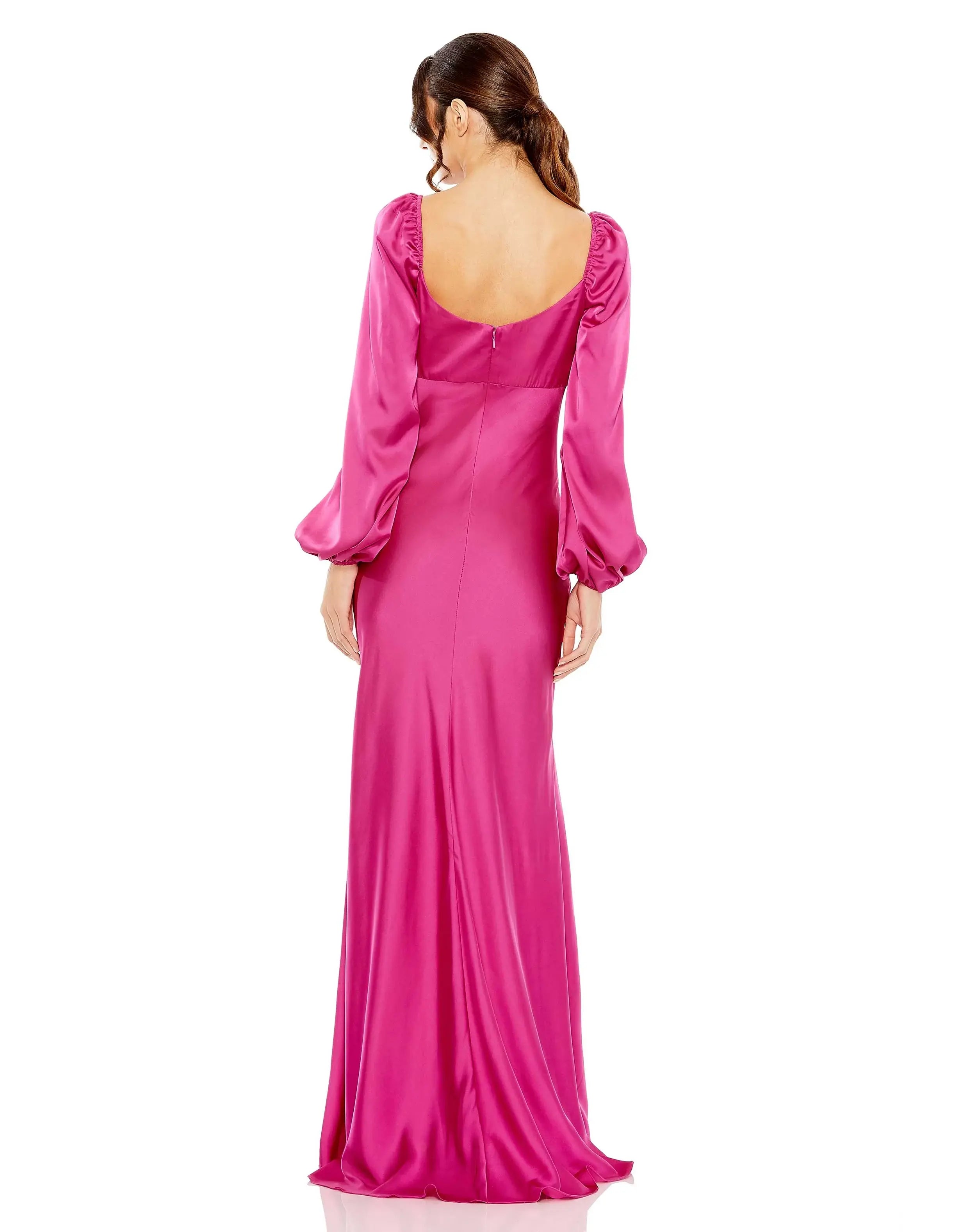 Robe Weitese A-line Sweetheart Simple Robe de bal formelle Élégante Manches longues Longueur au sol Robe de soirée dos nu 