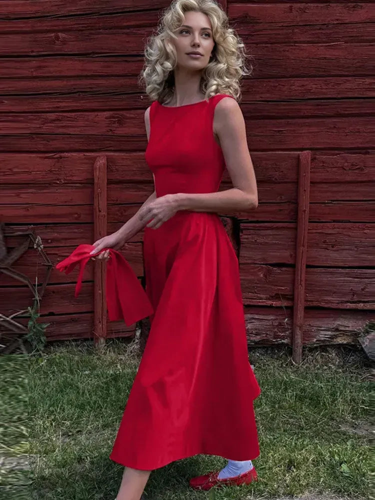 Robe Weitese dos nu, robe trapèze longue pour femme, mode, sans manches, robe de soirée longue, taille haute, robe de bal, sans gants 