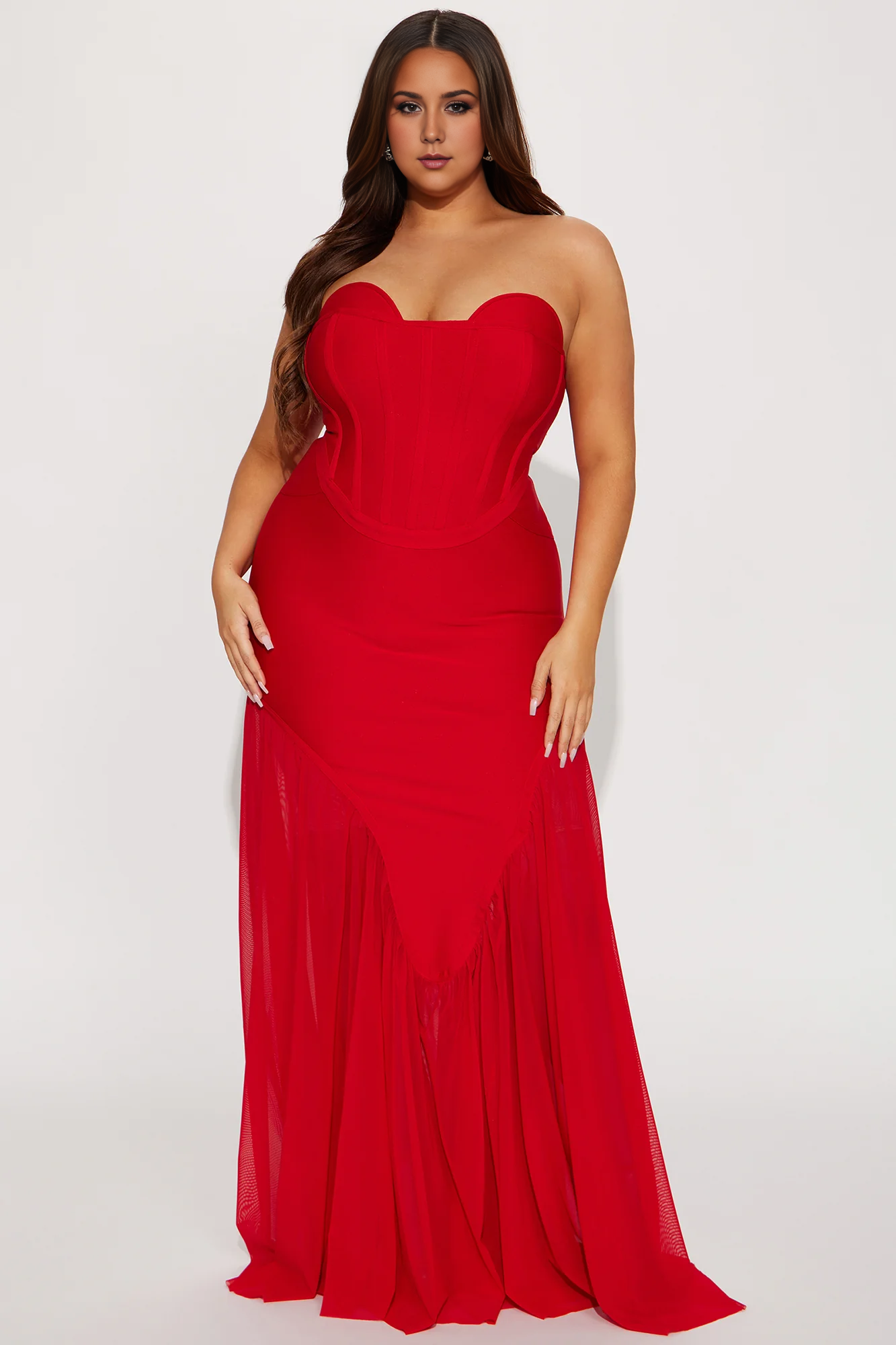Weitese Dress Bandage Gown Red Off-the-Shoulder Long Floor Length Red Sleeveless Party Dress