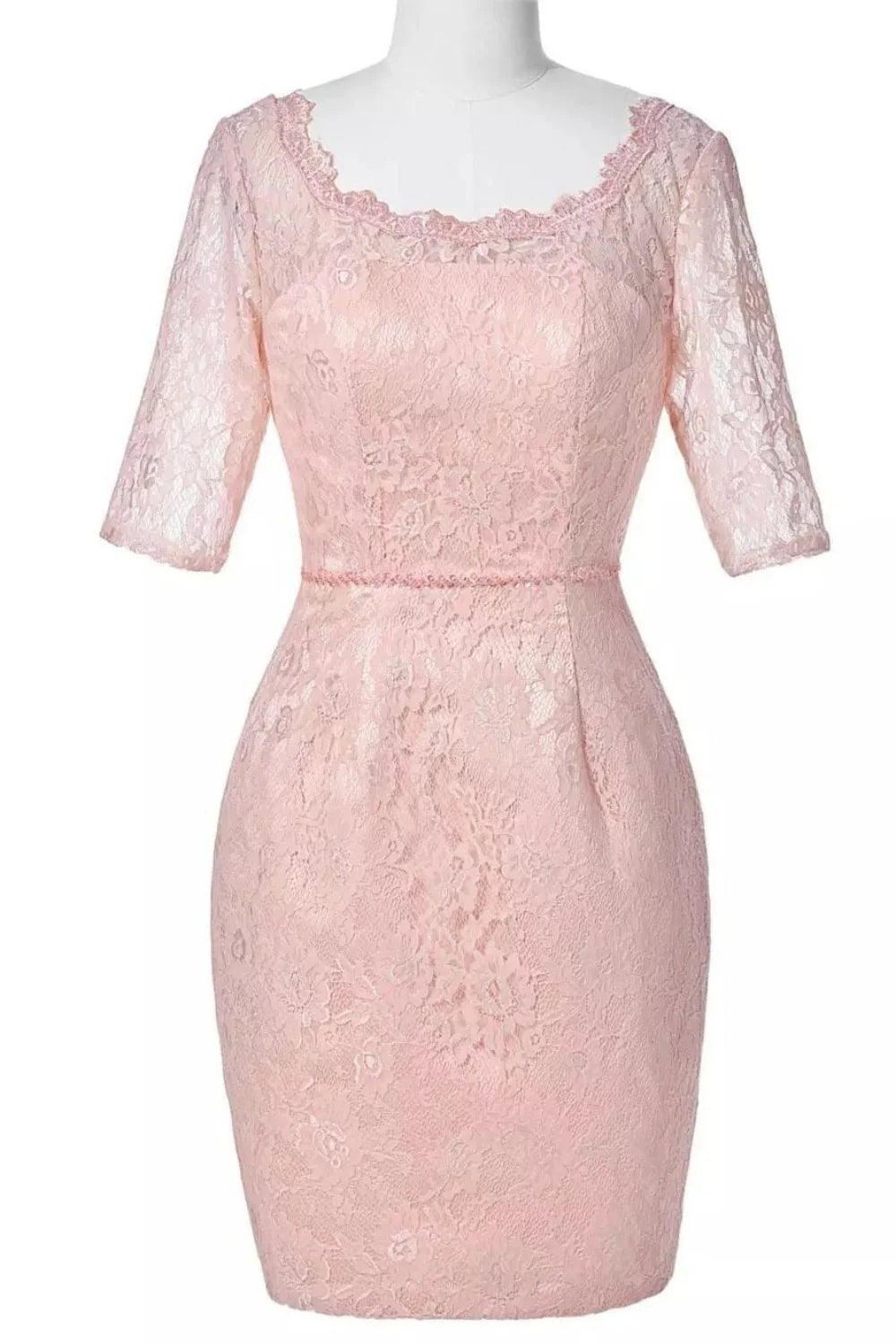 Weitese Dress Beautiful Fitted Pink Half Sleeve Lace With Jacket Mother of the Bride Dress