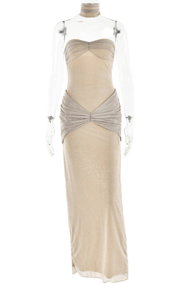 Weitese Dress Black Strapless Zipper Closure Prom Dress Maxi Dress Sleeveless Mermaid Sparkly Party Dress