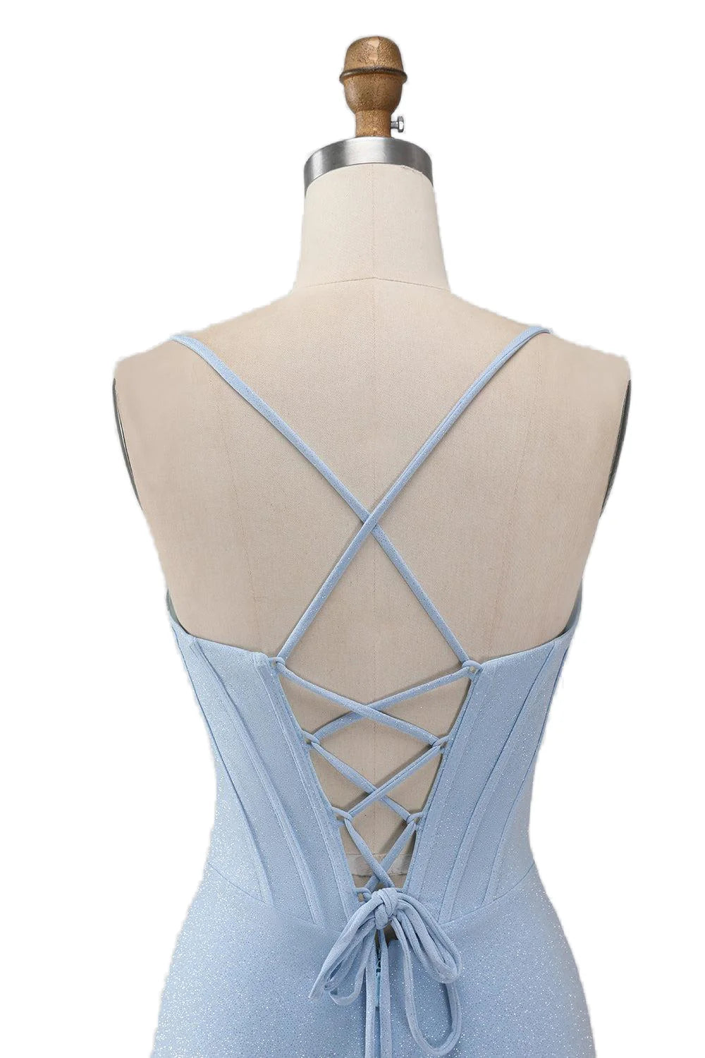 Weitese Dress Blue Floral Neck Ruched Bodycon Short Dress