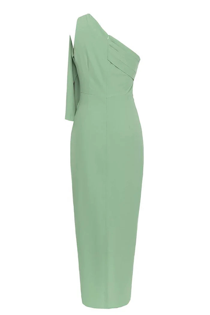 Weitese Dress Blue One Shoulder Bodycon Long Formal Dress With Slit Prom Dress