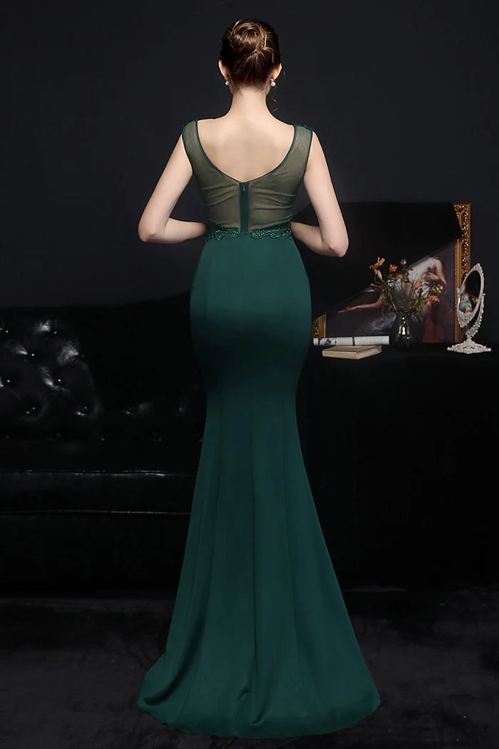 Weitese Dress Blush Mermaid Mermaid/Trumpet  Maxi Dress Sleeveless With Appliques Prom Dress