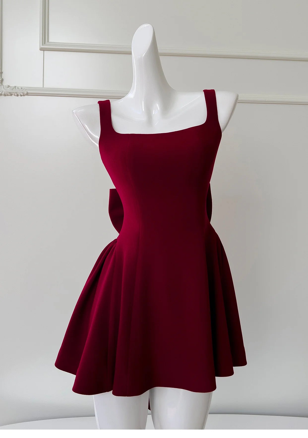 Weitese Dress Burgundy A-line Knee Length Spaghetti Strap Short Prom Dress Homecoming Dress