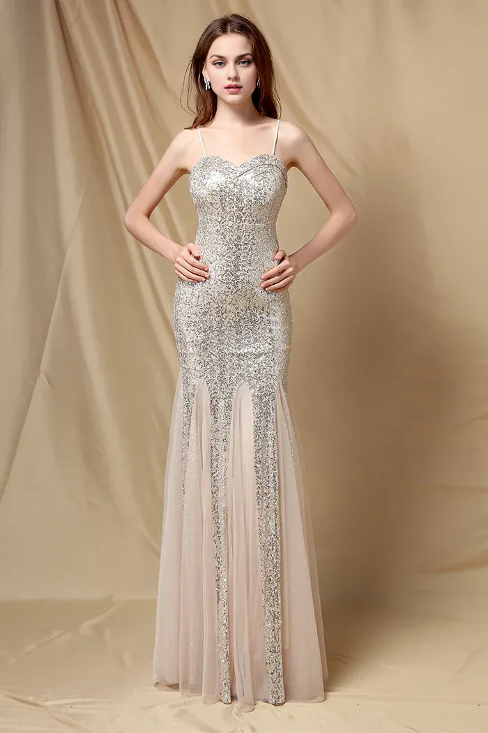 Robe Weitese bordeaux sirène à paillettes, robe de soirée à bretelles spaghetti, robe de bal sans manches