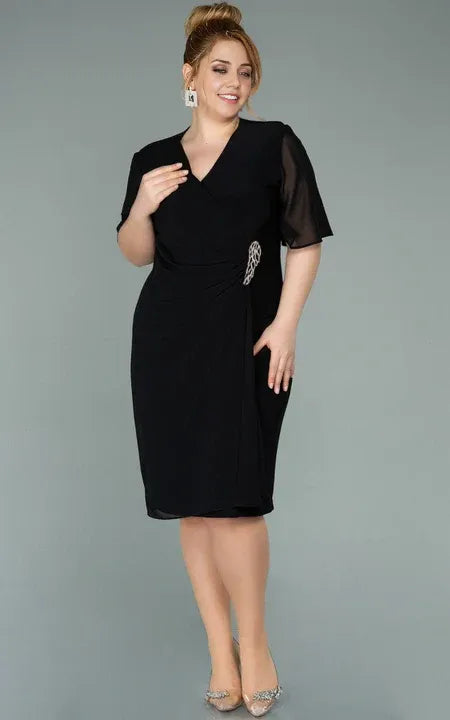 Robe Weitese décontractée empire grande taille, demi-manches, en mousseline, crayon, froncée, pour mère de la mariée, grande taille 