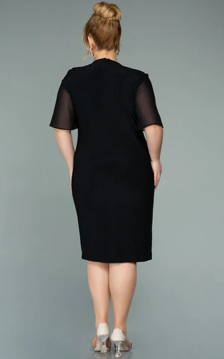 Robe Weitese décontractée empire grande taille, demi-manches, en mousseline, crayon, froncée, pour mère de la mariée, grande taille 