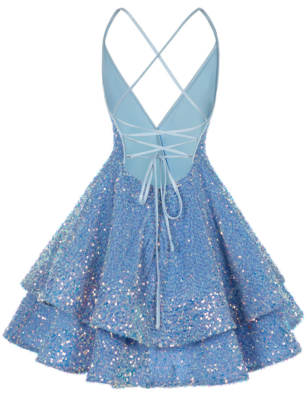 Vestido Weitese con escote en V, lentejuelas y espalda abierta, minivestido corto para fiesta de bienvenida 