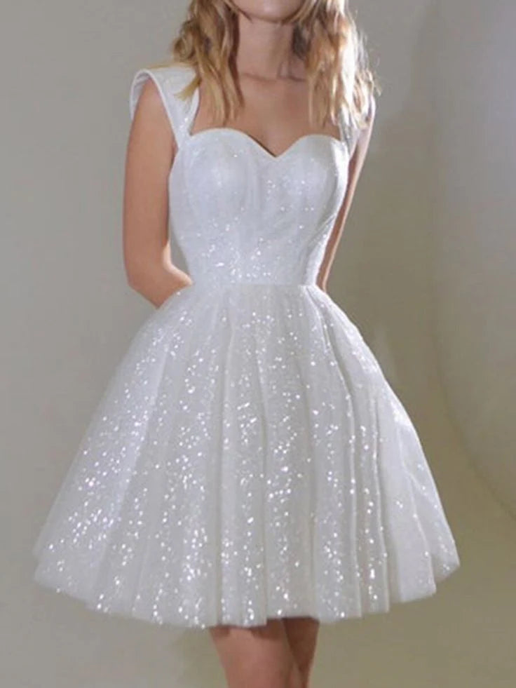 Weitese Dress Charming White Sweetheart Short Prom Dress Elegant Homecoming Dress Party Dress