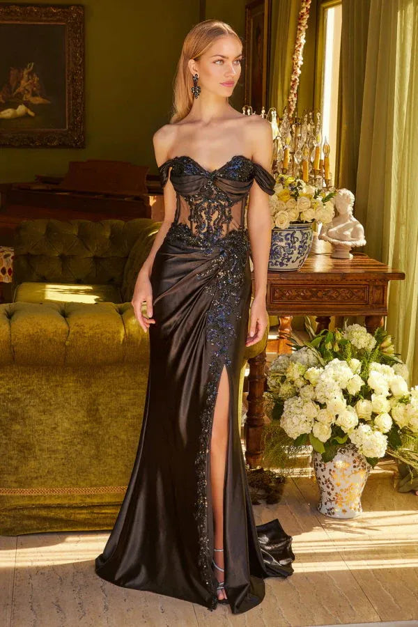 Robe Weitese classique ajustée longue plissée à paillettes corset robe formelle sans manches dos nu à lacets robe de bal 