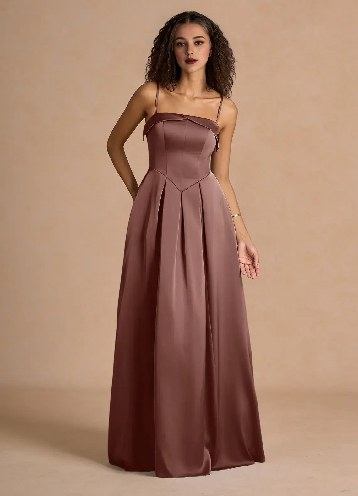 Vestido Weitese clásico con hombros descubiertos, elegante, largo, para fiesta, moderno, de satén, corte A, plisado, para noche. 