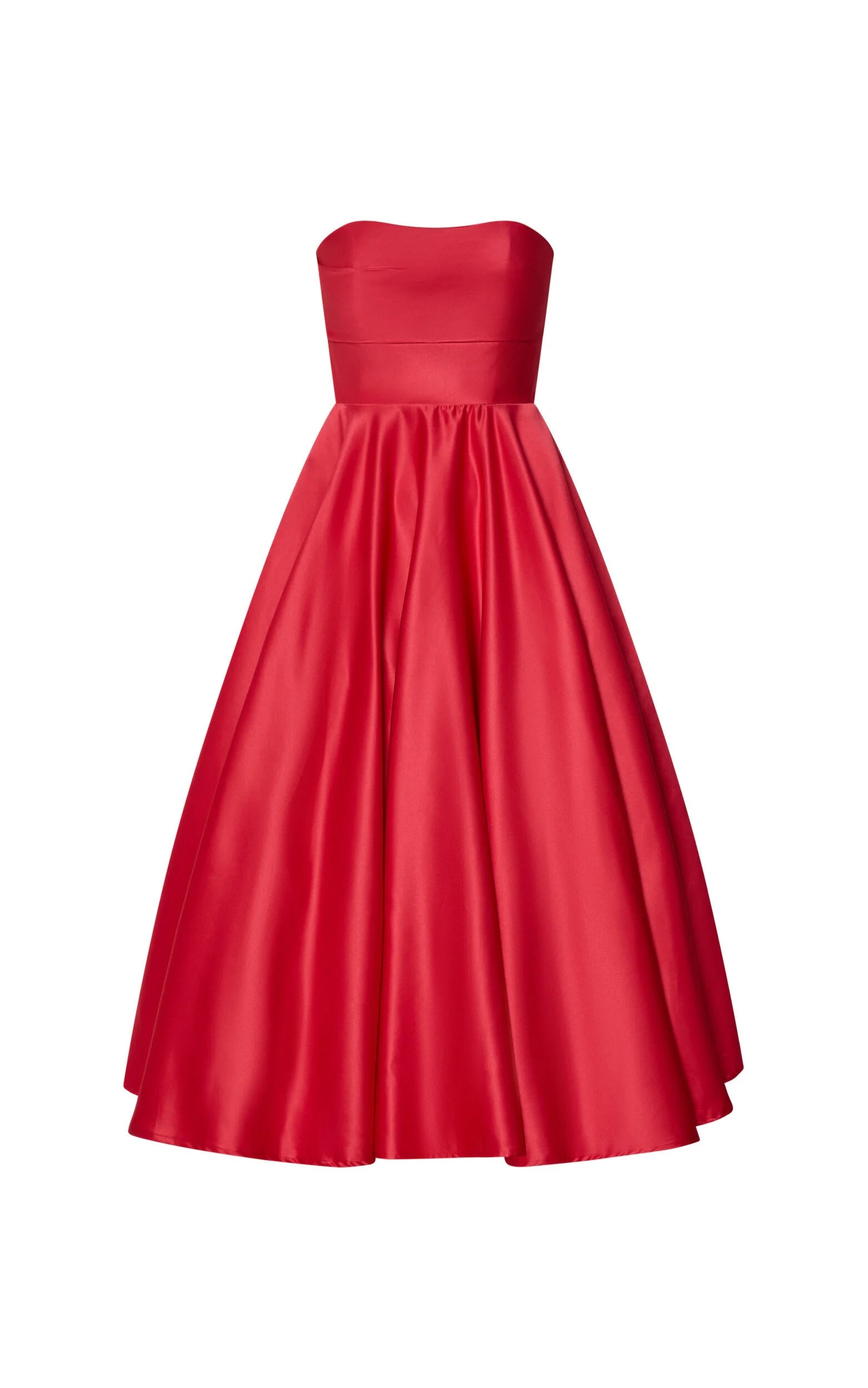 Weitese Dress Classic Strapless A-Line Navy Midi Dress Solid Color Sleeveless Backless Satin Party Evening Dress