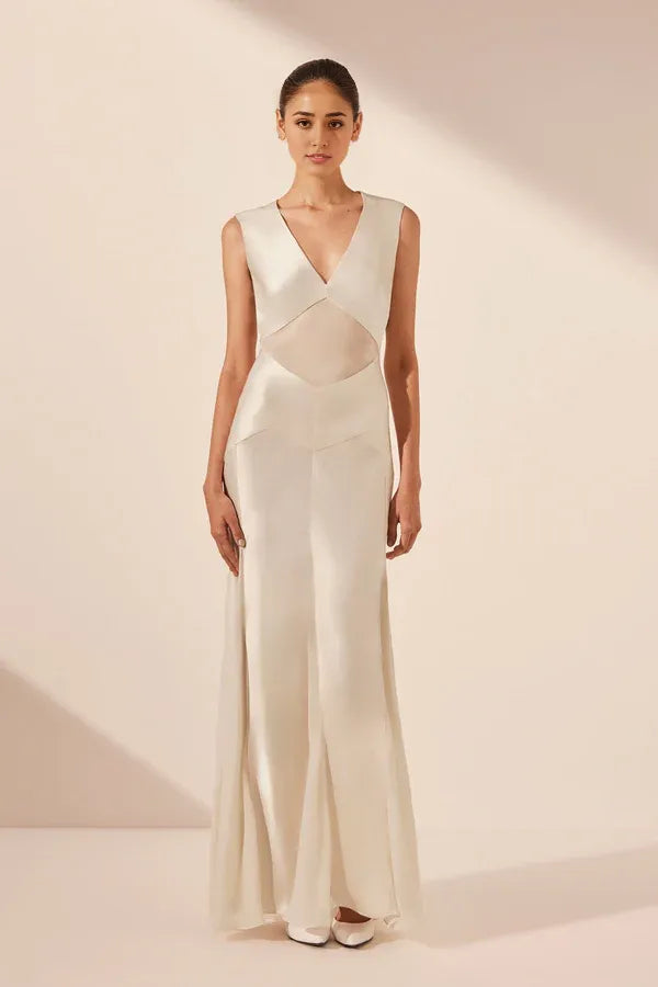 Vestido Weitese con escote en V profundo, sin mangas, largo hasta el suelo, elegante vestido de fiesta, vestido de noche 