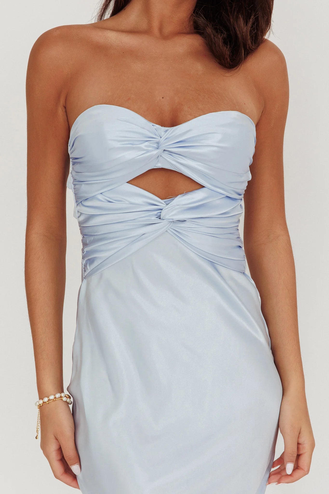 Vestido largo Weitese con doble giro, azul acero, hombros descubiertos, encaje hasta los tobillos, vestido de fiesta 