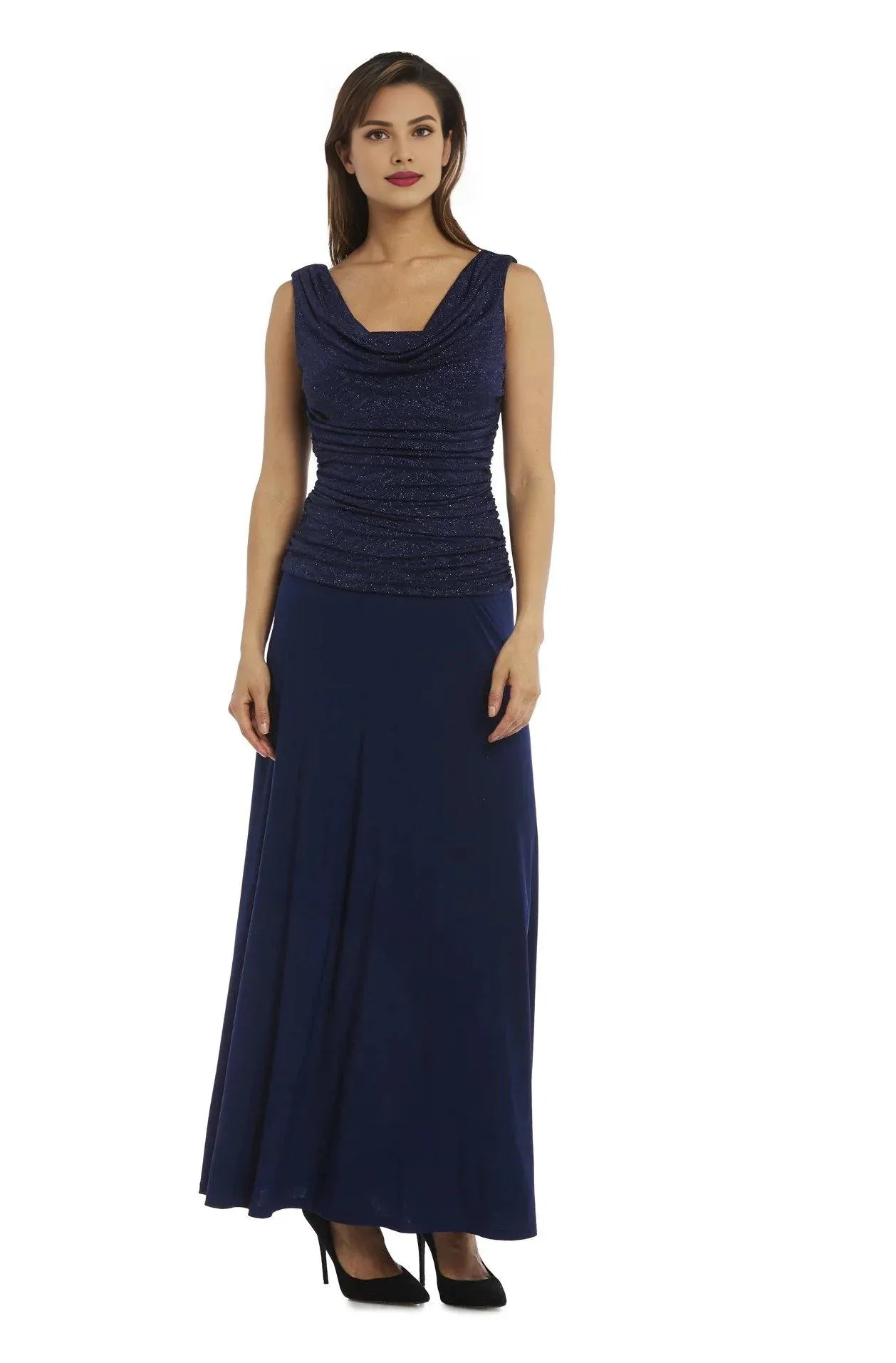 Weitese Dress Elegant Cowl Neck Dress Sleeveless Sheath/Column Floor-Length Prom Dress/Mother of the Bride Dress