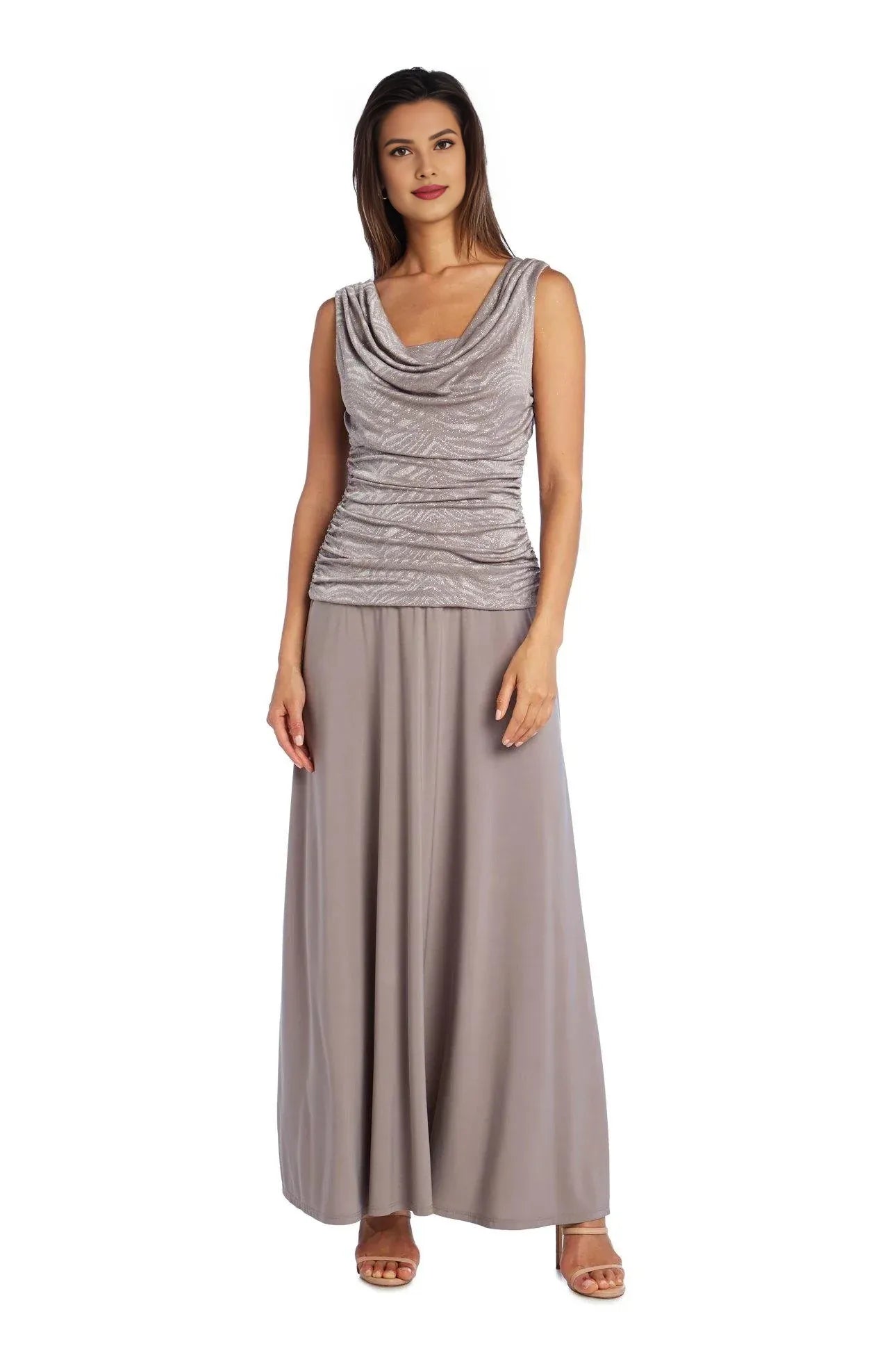 Weitese Dress Elegant Cowl Neck Dress Sleeveless Sheath/Column Floor-Length Prom Dress/Mother of the Bride Dress