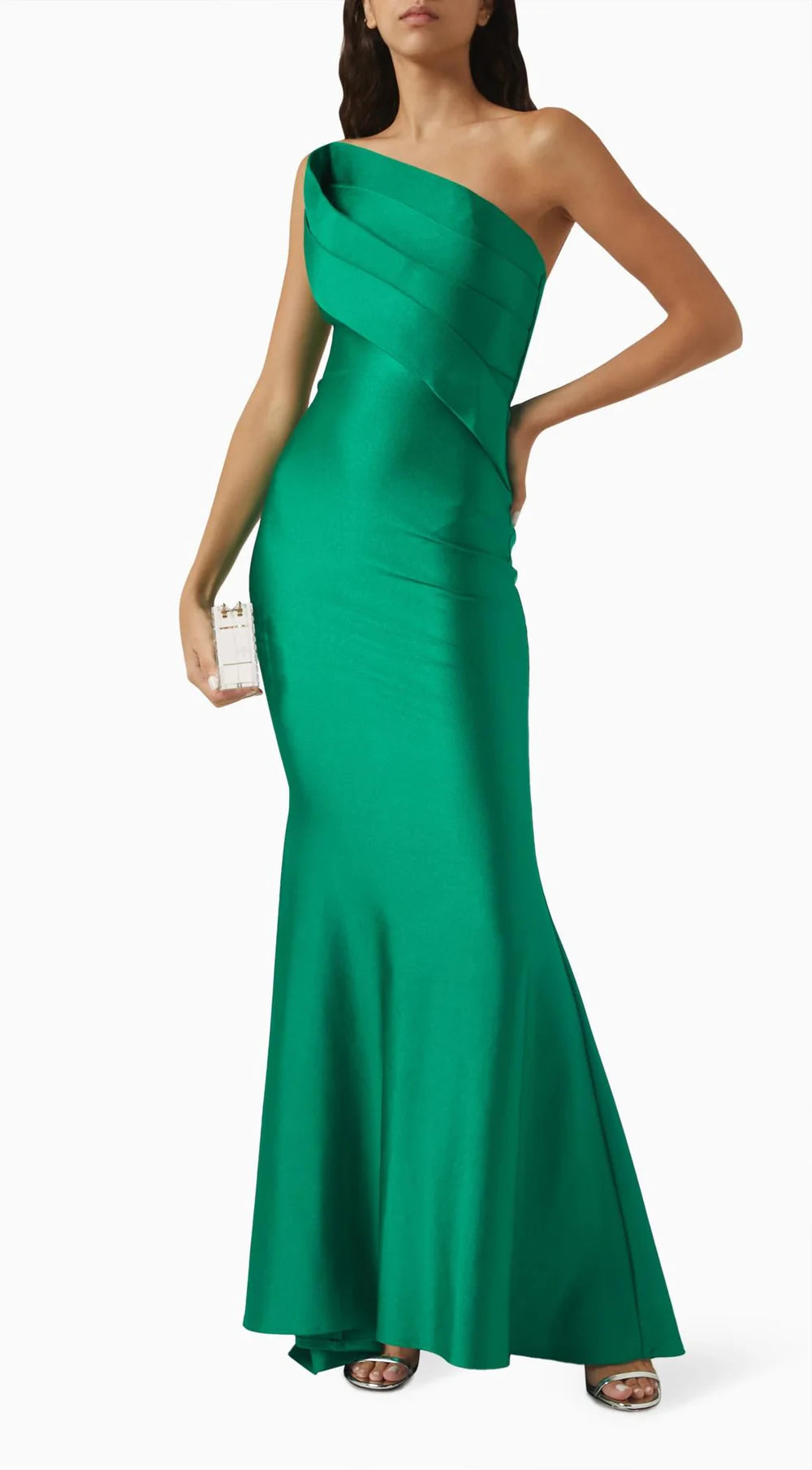 Robe Weitese élégante robe de soirée bleu clair une épaule en satin et robe de bal sirène 