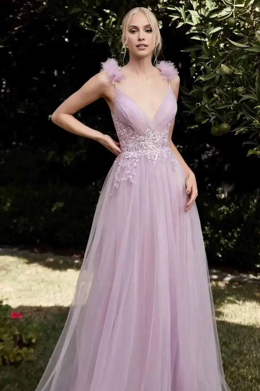 Vestido Weitese elegante de tul lila con tirantes finos, espalda descubierta, apliques, sin mangas, vestido de noche, vestido de fiesta 