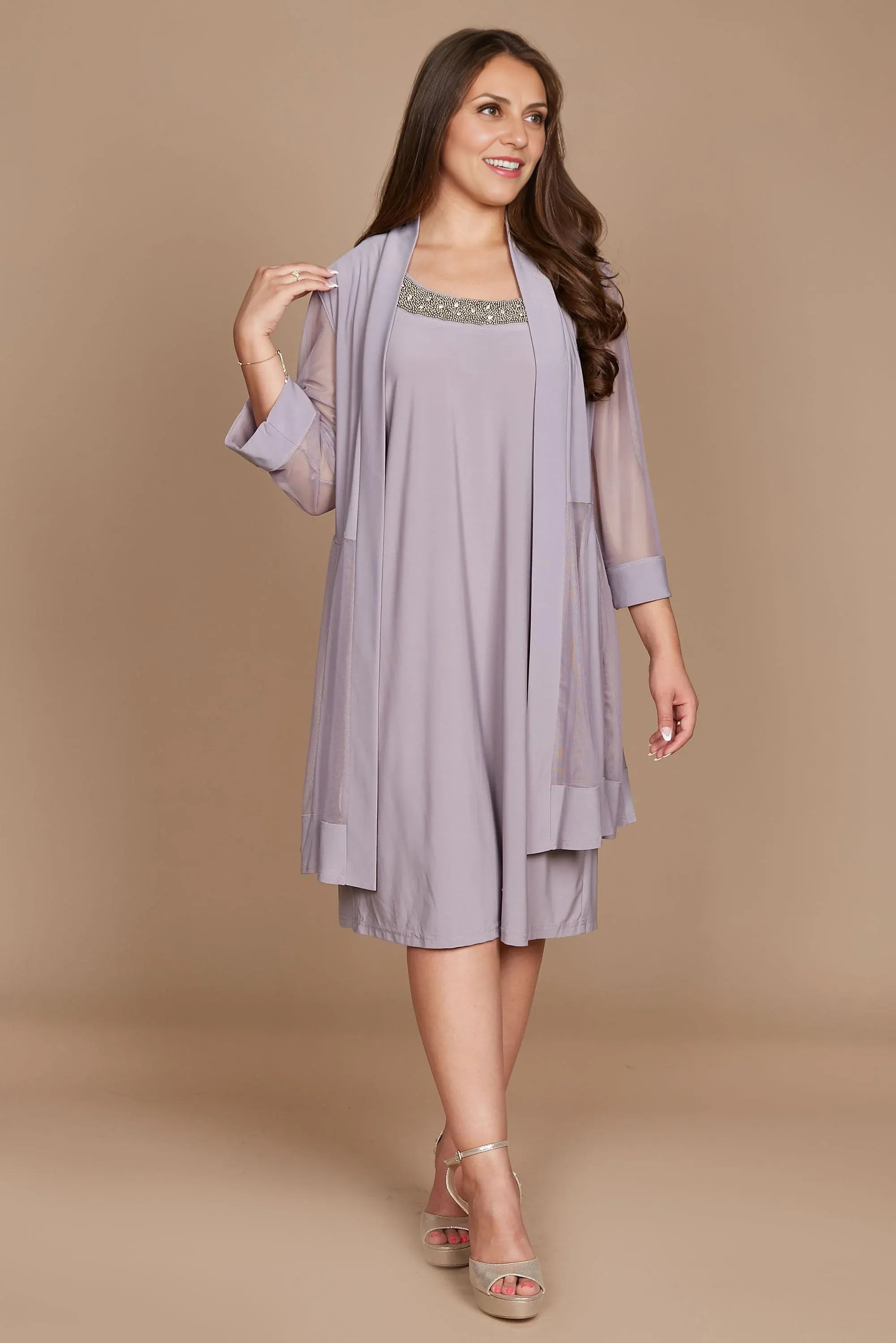 Robe Weitese élégante à manches longues, robe de bal, col rond, courte, robe mère de la mariée, grande taille 