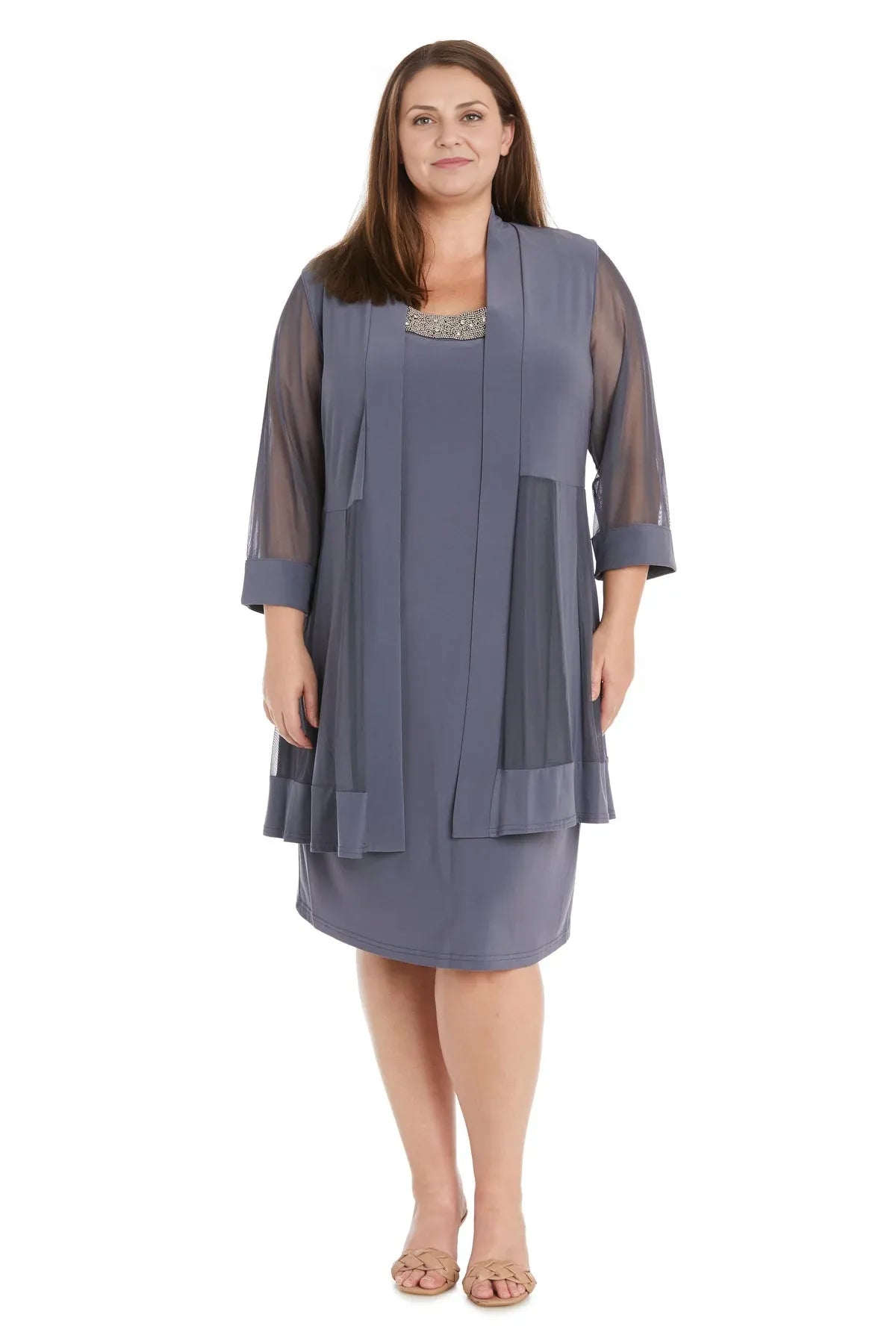 Robe Weitese élégante à manches longues, robe de bal, col rond, courte, robe mère de la mariée, grande taille 