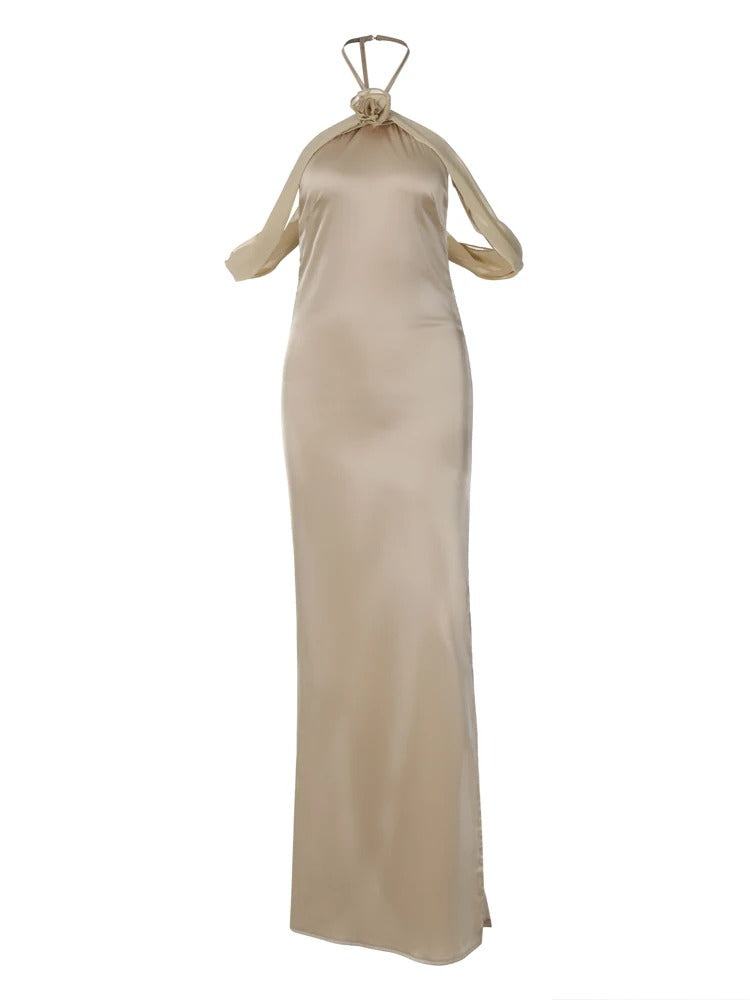 Robe Weitese élégante en satin dos nu, robe longue à fleurs 3D, sexy, sans manches, pour fête d'anniversaire, bal de promo, été 