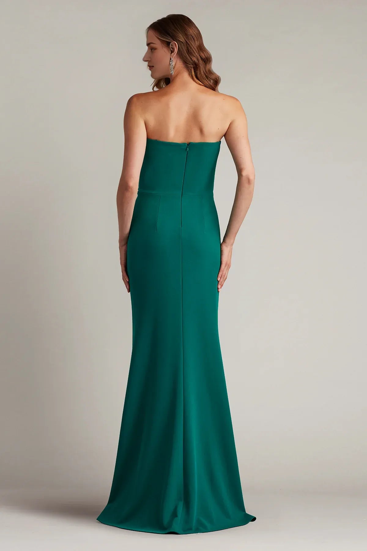 Robe Weitese élégante fourreau/colonne plissée longue robe de bal formelle à volants sans bretelles robe de soirée sans manches 