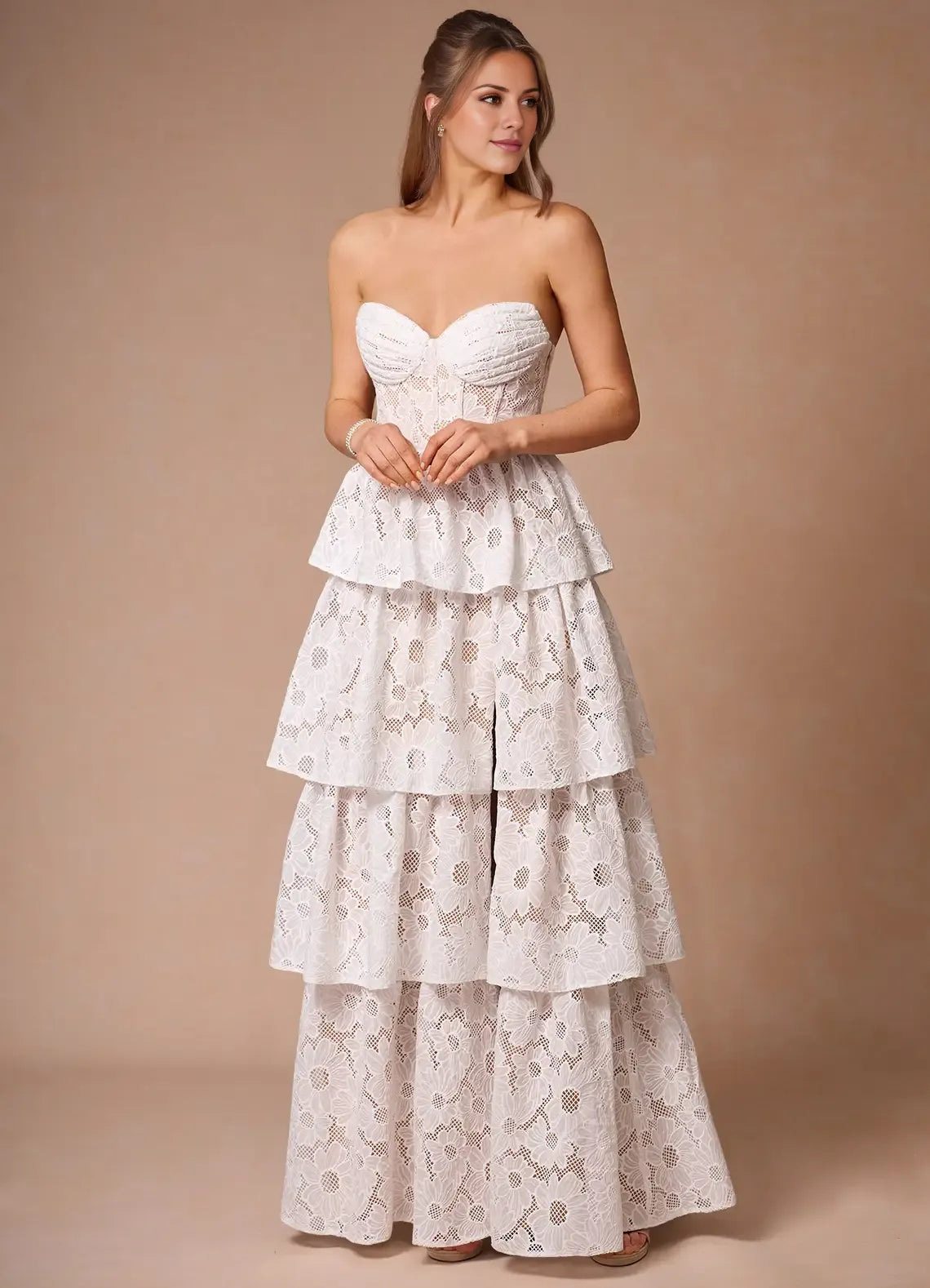 Weitese Dress Elegant Spaghetti Straps Sleeveless Romantic Lace Appliques Evening Dress Floor Length Slit Prom Dress